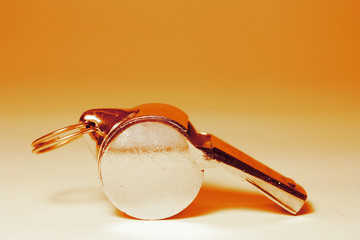 Orange referee whistle