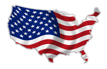 USA flag map high res