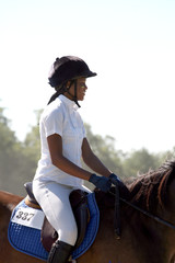 teenage girl at horse competition
