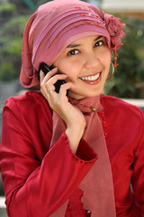 Muslim Woman on the Phone