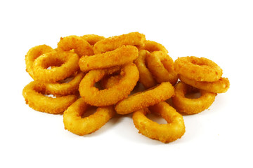 Onion Rings Breaded and Deep Fried Until Crispy