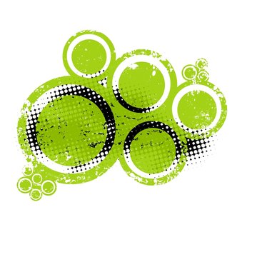 CERCLES GRUNGE VERT FLUORESCENT