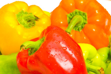 Bell peppers isolated on the  white background
