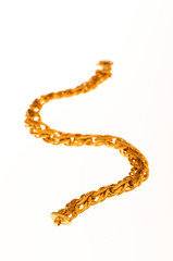 Golden chain isolated  on the white background
