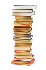 Stack of books isolated on the white background