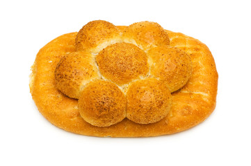 Fresh bread isolated on the white background