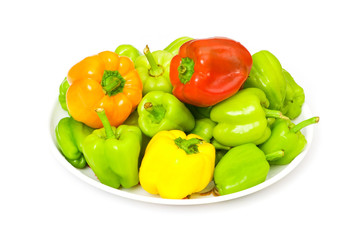 Bell peppers isolated on the  white background