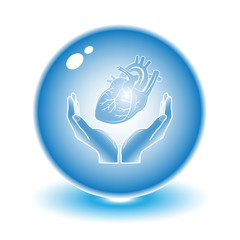 Protection of heart. Vector heart illustration. Simply change.