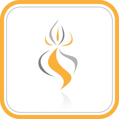 Vector abstract internet icon. Orange set. Simply change.