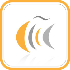 Vector abstract internet icon. Orange set. Simply change.