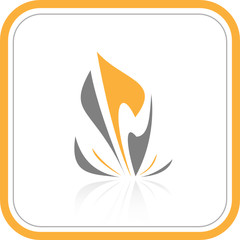 Vector abstract internet icon. Orange set. Simply change.