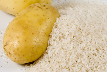 Potato and rice raw