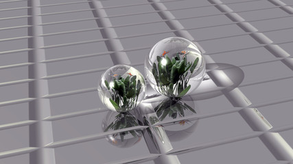 flower in crystal sphere