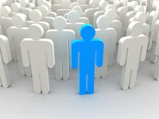 Silhouettes of people. 3d