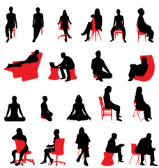 people silhouettes sitting