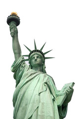 Fototapeta na wymiar Statua Wolności w Nowym Jorku, na białym