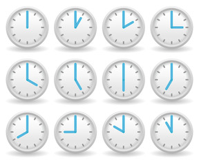clocks showing different time