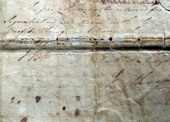 Close up of vintage handwriting