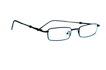 black glasses isolated on the white background