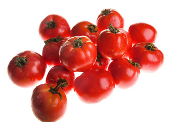 red tomato isolated on the white background