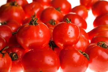 red tomato isolated on the white background