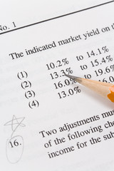 pencil and textbook close up