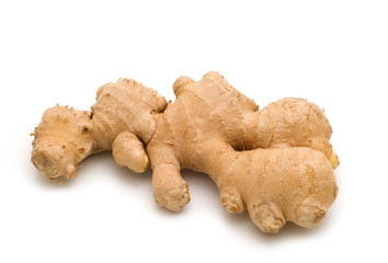 ginger root on white background