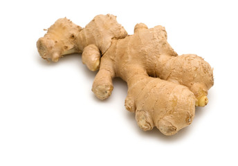 ginger root on white background