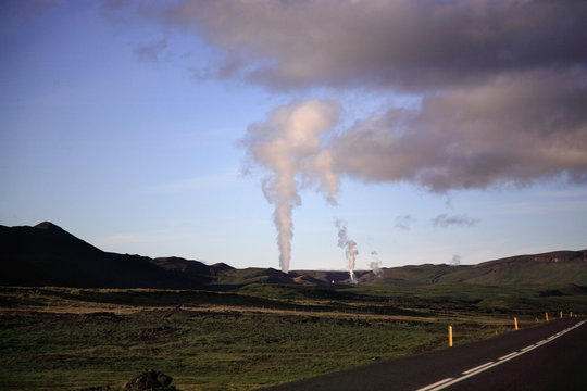 Geothermal plant Krafla Iceland.