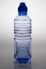 full side on view of a bottle of water