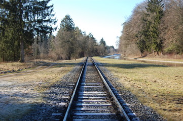 Fototapeta premium Eisenbahnstrecke Garching