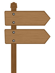 Wooden direction sig