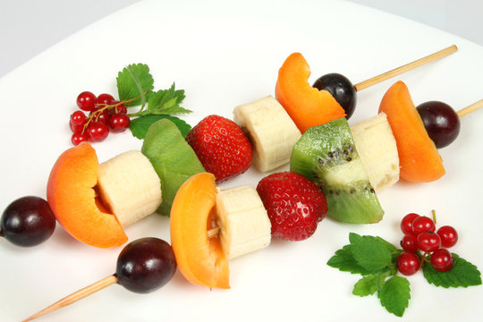 Fruits on a stick - delicious and healthy dessert