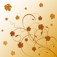 Floral autumn leaves vector background