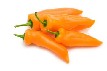 fresh orange paprika on white background