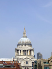 Fototapeta na wymiar St Paul's Cathedral, view from Millenium Bridge, London.
