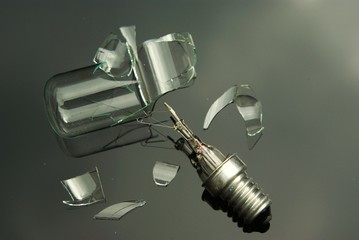 Shattered light bulb