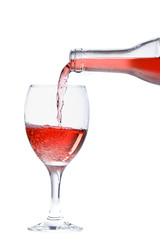 Pouring a Refreshing Glass of Rose Wine