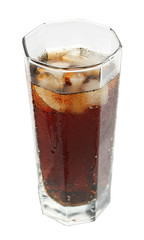 Drink with ice in a glass.