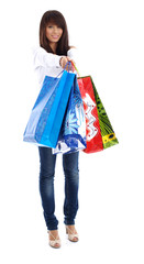 Smiling shopping girl