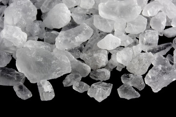 white crystals of rock salt for icecream making and cooling