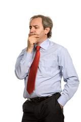 Fototapeta premium mature business man portrait in white background