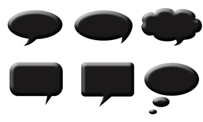 Word and Thought Bubbles isolated on a white background