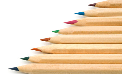 Obraz premium colorful natural pencils on white background