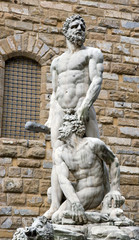 Fototapeta na wymiar Statue of Hercules and Cacus in the Piazza della Signoria,