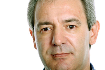 Fototapeta premium mature casual man portrait, isolated on white