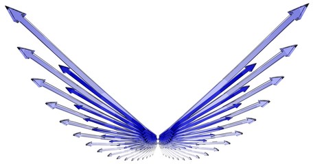 Blue Glass Arrow Wings