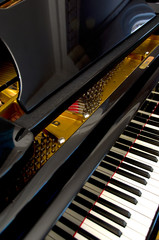 Closeup of Grand Piano Keys