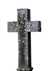 An old cross on a white background