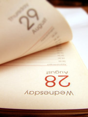 Close up of a diary